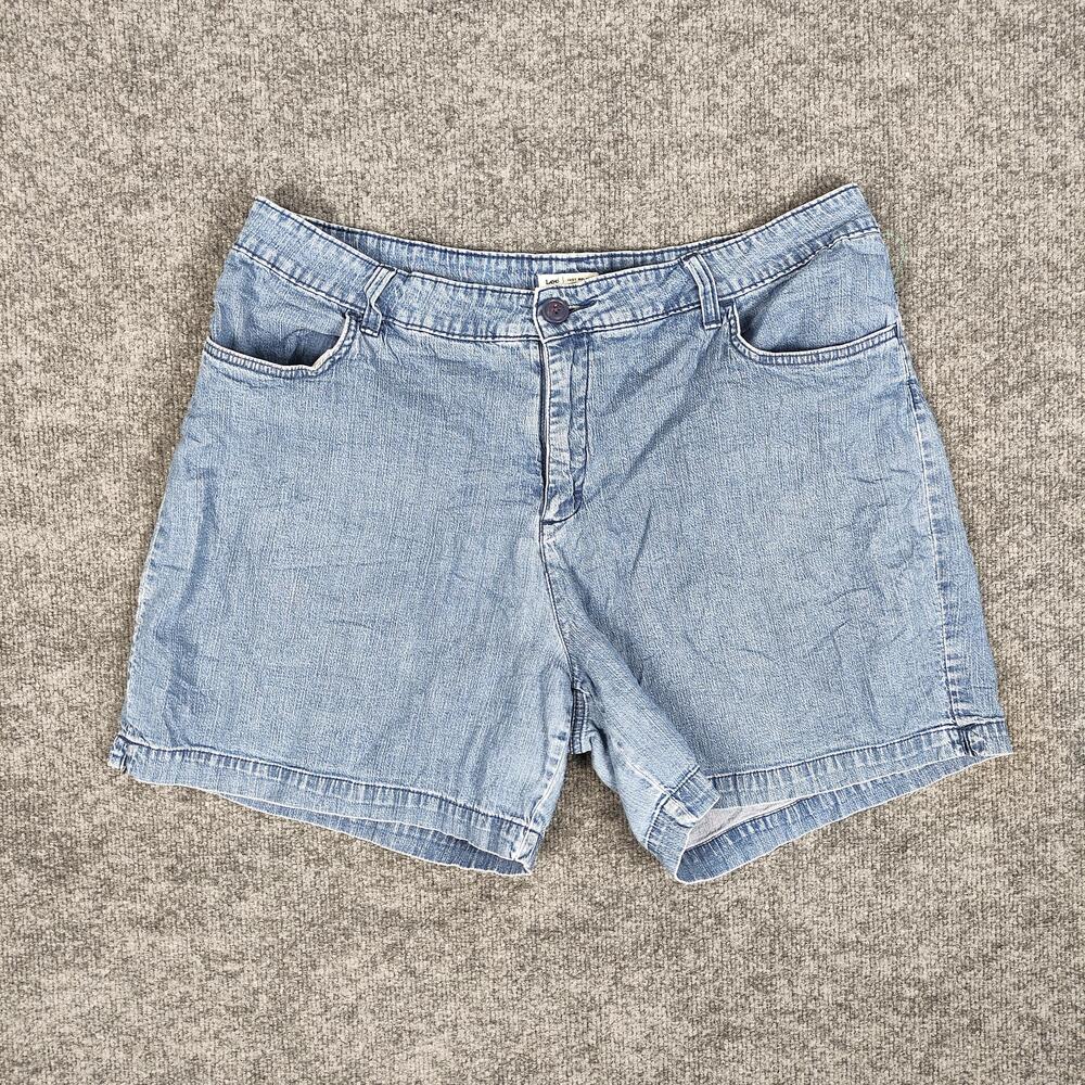 Lee Denim Shorts Womens 16W Light Wash Relaxed Fit Stretch Just Below Waist